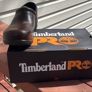 Timberland PRO® Newbury slip-ons. Don't be misled by the comfortable clogs